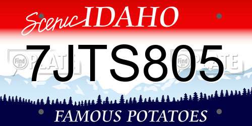 7JTS805 Idaho License Plate