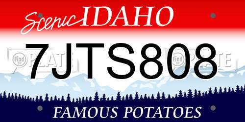 7JTS808 Idaho License Plate