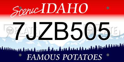 7JZB505 Idaho License Plate