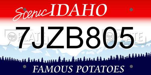 7JZB805 Idaho License Plate