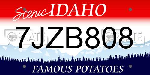7JZB808 Idaho License Plate