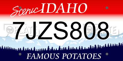 7JZS808 Idaho License Plate