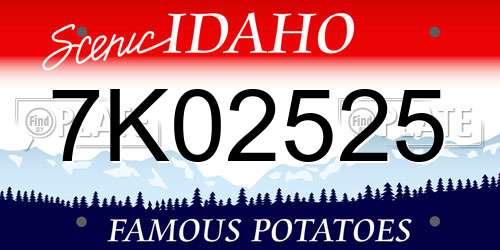 7K02525 Idaho License Plate