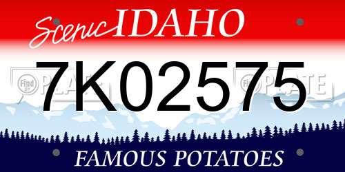 7K02575 Idaho License Plate