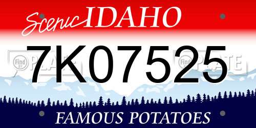 7K07525 Idaho License Plate