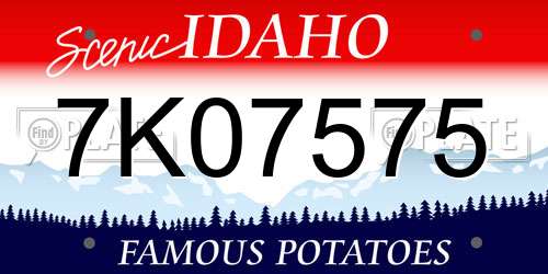 7K07575 Idaho License Plate