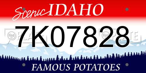 7K07828 Idaho License Plate