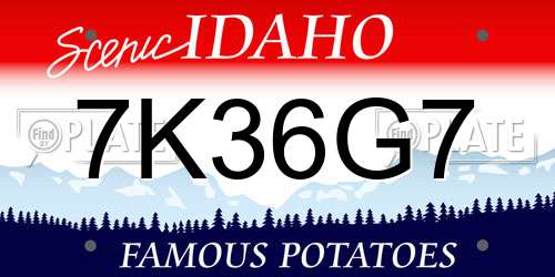 7K36G7 Idaho License Plate