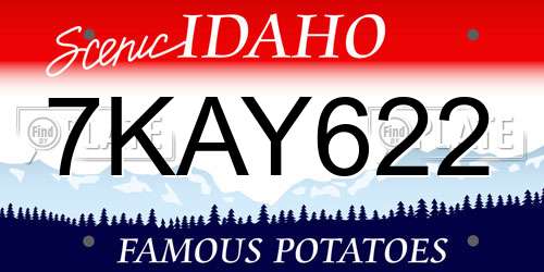 7KAY622 Idaho License Plate