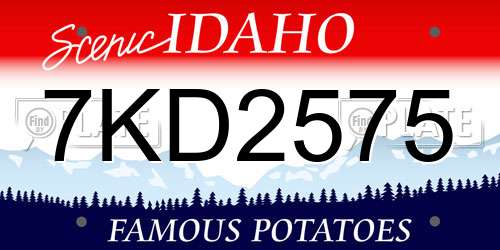 7KD2575 Idaho License Plate