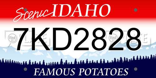 7KD2828 Idaho License Plate
