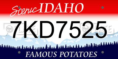 7KD7525 Idaho License Plate