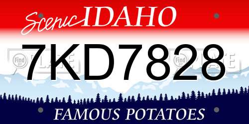 7KD7828 Idaho License Plate