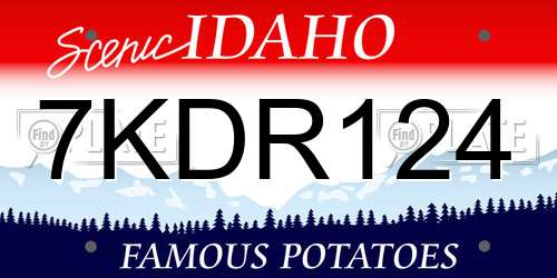 7KDR124 Idaho License Plate