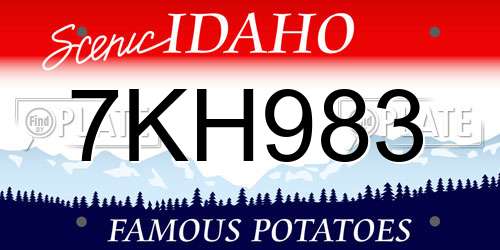 7KH983 Idaho License Plate