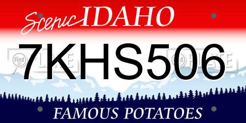 7KHS506 Idaho License Plate