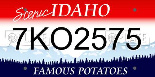 7KO2575 Idaho License Plate