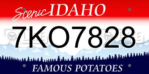 7KO7828 Idaho License Plate