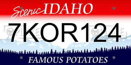 7KOR124 Idaho License Plate