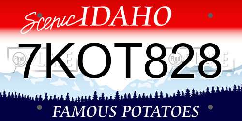7KOT828 Idaho License Plate