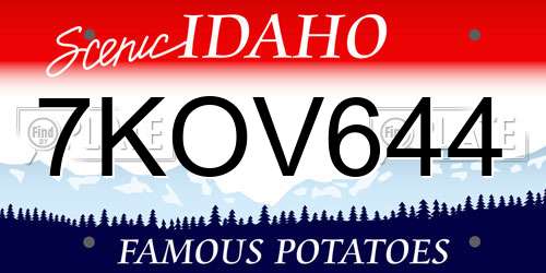 7KOV644 Idaho License Plate