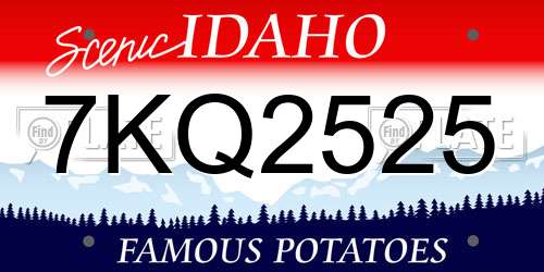7KQ2525 Idaho License Plate