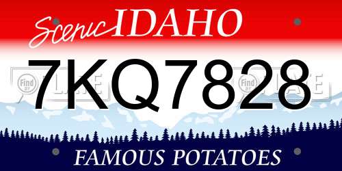 7KQ7828 Idaho License Plate