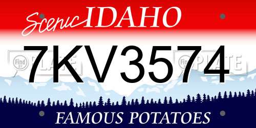 7KV3574 Idaho License Plate