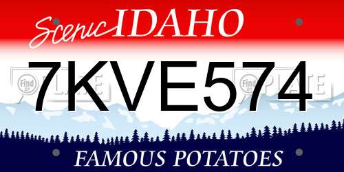 7KVE574 Idaho License Plate