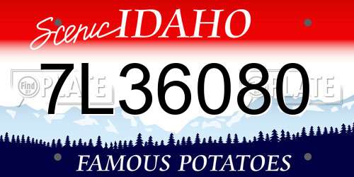 7L36080 Idaho License Plate