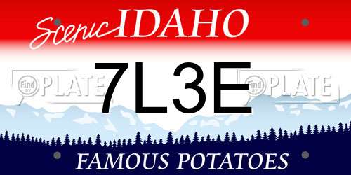 7L3E Idaho License Plate