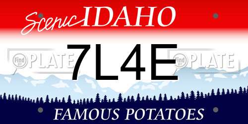 7L4E Idaho License Plate