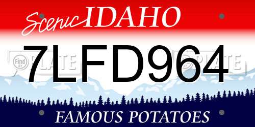 7LFD964 Idaho License Plate