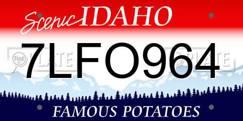 7LFO964 Idaho License Plate