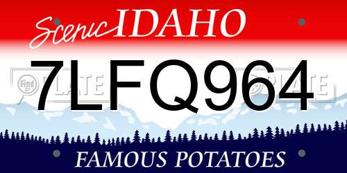7LFQ964 Idaho License Plate