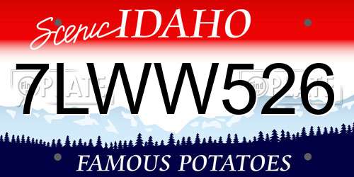 7LWW526 Idaho License Plate