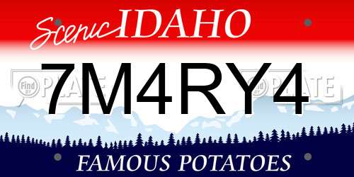 7M4RY4 Idaho License Plate