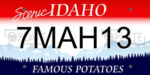 7MAH13 Idaho License Plate