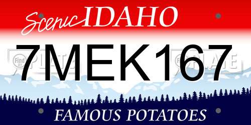 7MEK167 Idaho License Plate