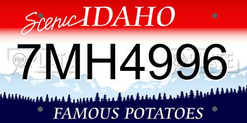 7MH4996 Idaho License Plate