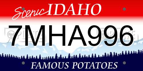7MHA996 Idaho License Plate