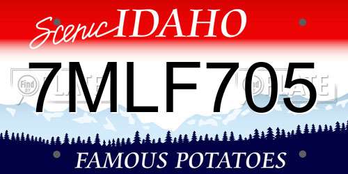 7MLF705 Idaho License Plate