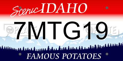 7MTG19 Idaho License Plate