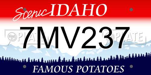 7MV237 Idaho License Plate