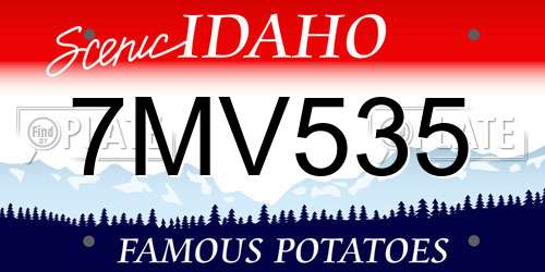 7MV535 Idaho License Plate