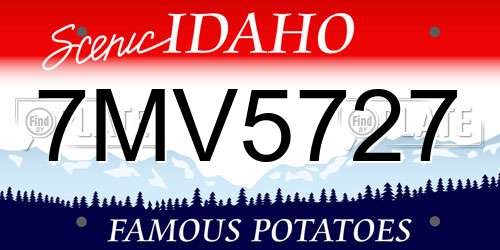 7MV5727 Idaho License Plate