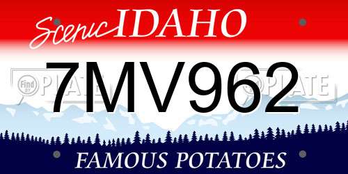 7MV962 Idaho License Plate
