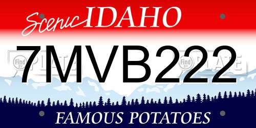 7MVB222 Idaho License Plate