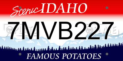 7MVB227 Idaho License Plate