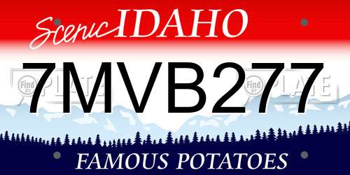 7MVB277 Idaho License Plate